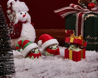Festliche Frösche Stressspielzeug – Kawaii Schreibtisch-Fidget, 3D-gedruckte Sammelfrösche, Last-Minute-Weihnachtsgeschenk 2025