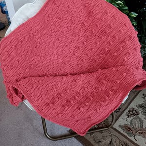 Manta de ganchillo para el regazo: manta afgana coral (40 x 39,5)