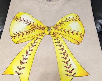 Softball Coquette Bow T-shirts and Sweatshirts