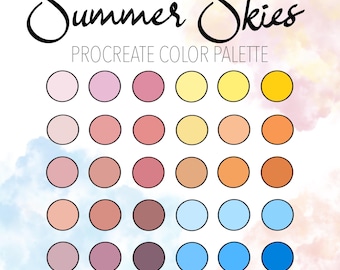 Summer Skies Procreate Color Palette: 30 Swatches (Digital Download)
