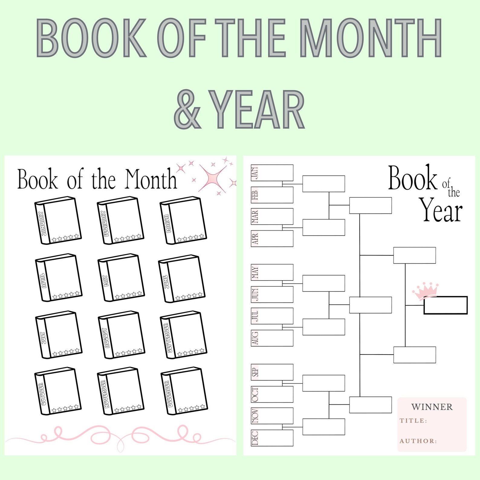 Printable Reading Journal | Digital Download | Book Tracking Journal ...