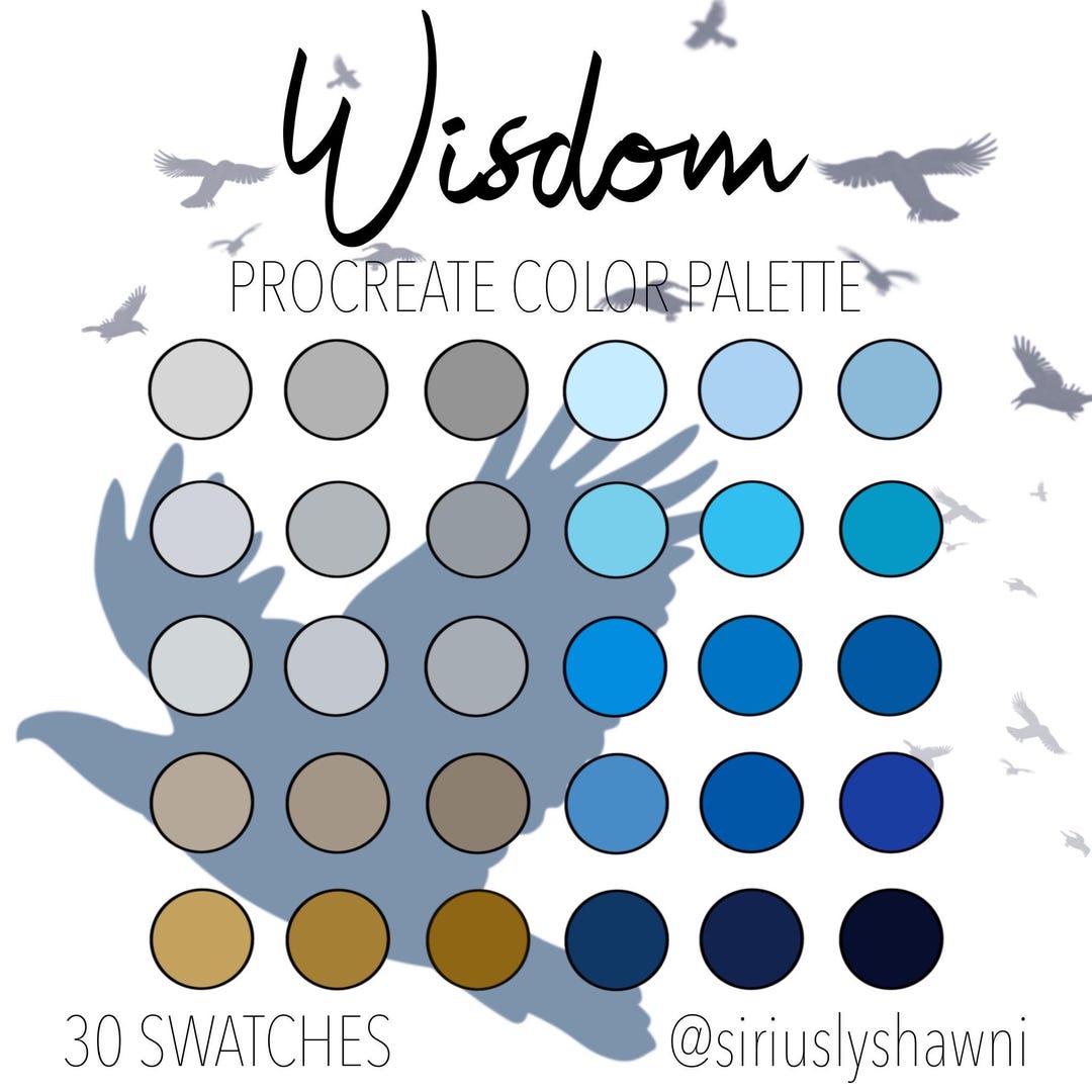 Color For Wisdom Wisdom Procreate Color Palette: 30 Swatches (digital Download) - Etsy
