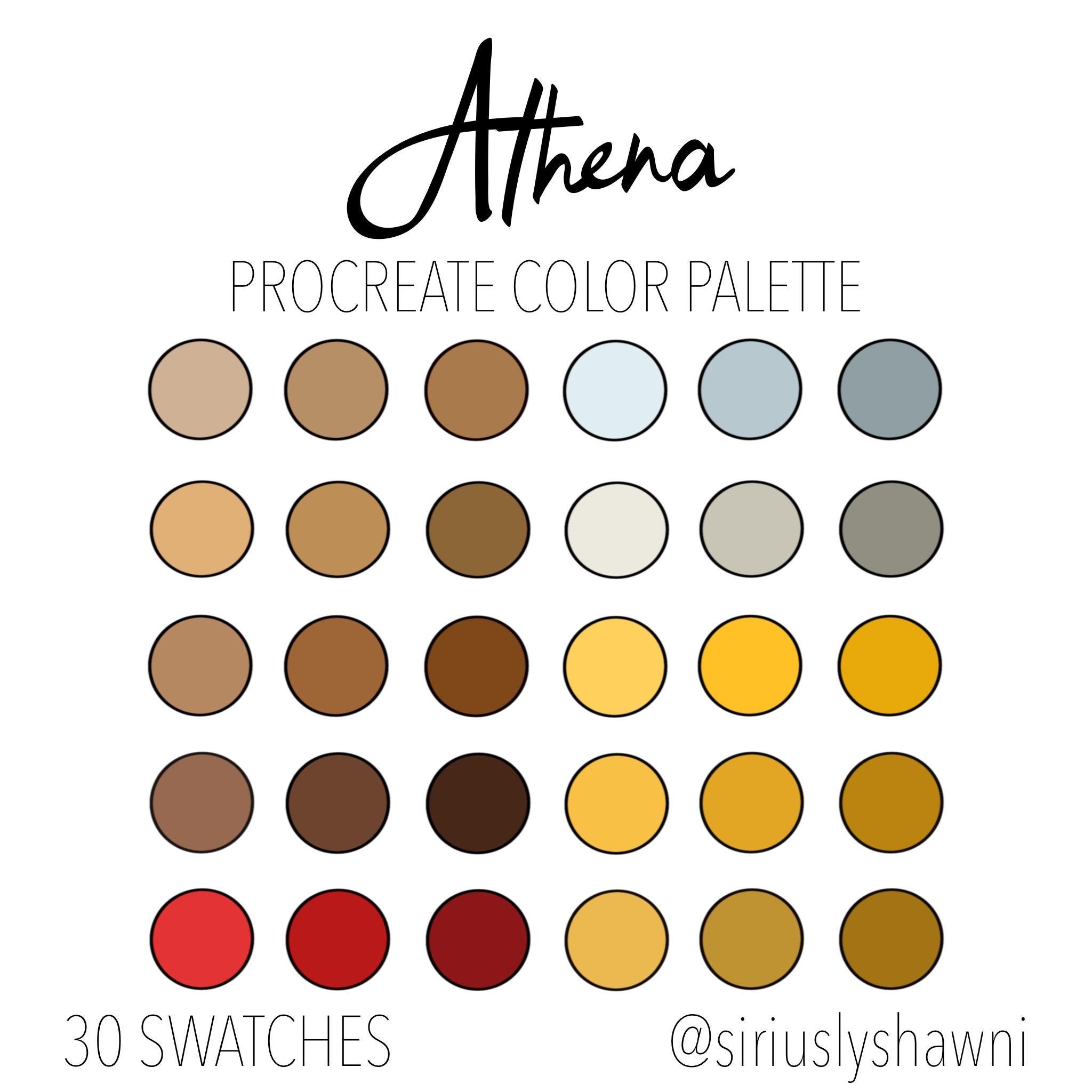 Athena Procreate Color Palette | 30 Swatch Set (digital Download) - Etsy