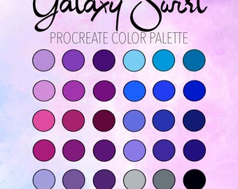Galaxy Swirl Procreate Color Palette: 30 Color Swatches (Digital Download)