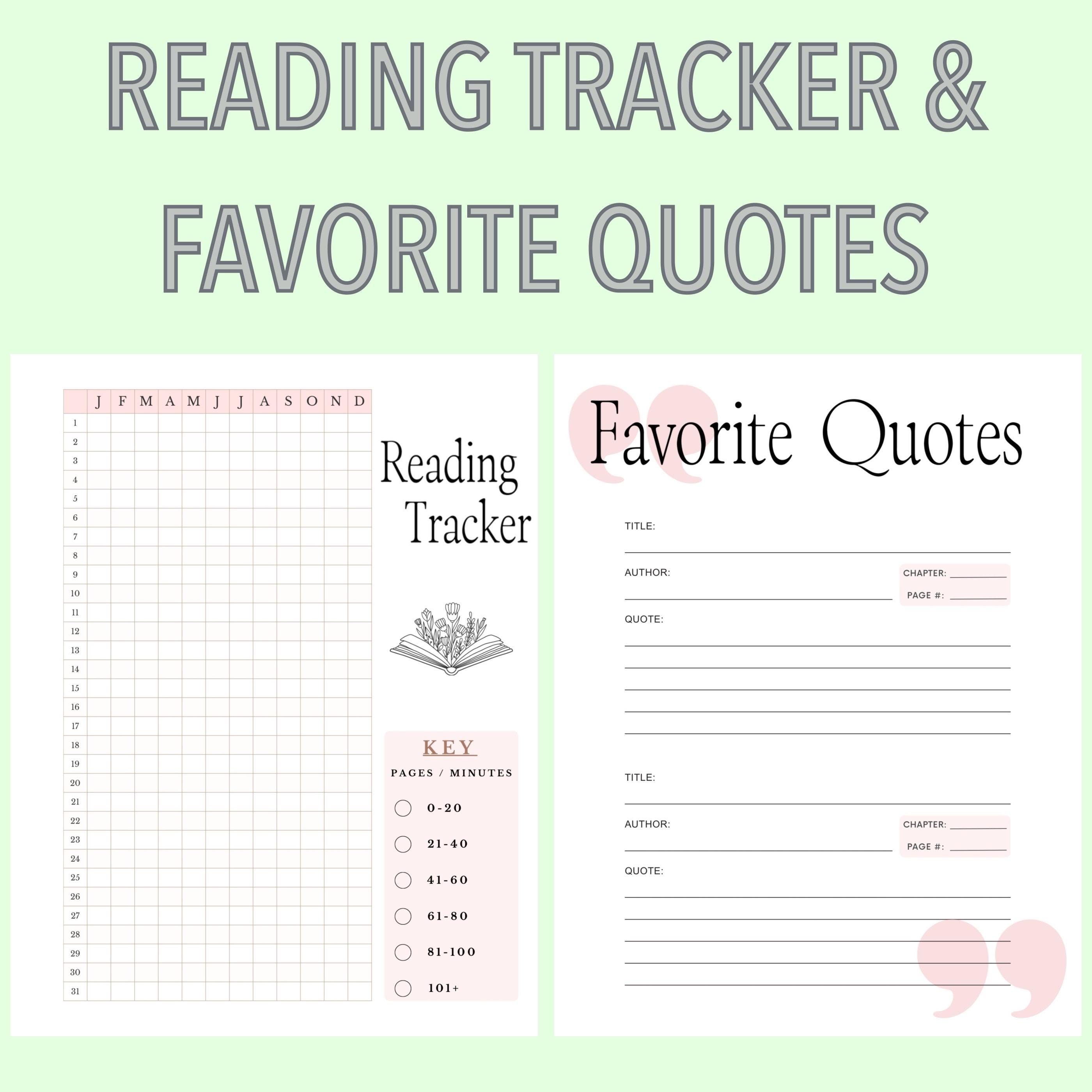 Printable Reading Journal | Digital Download | Book Tracking Journal ...