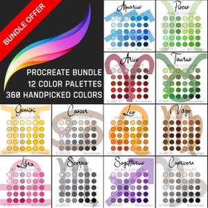 Zodiac Procreate Color Palette Bundle: 360 Swatches (Digital Download)