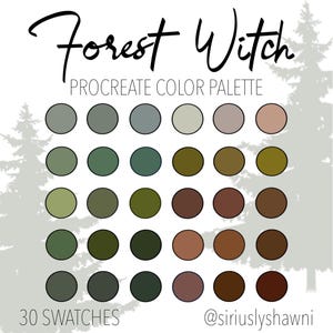 Forest Witch Procreate Color Palette | 30 Color Swatches | Instant Download | Procreate Palette for iPad Illustration | Digital Color |