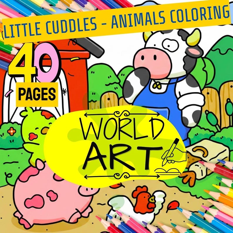Little Cuddles - Adorable Animals Coloring Book! - Etsy