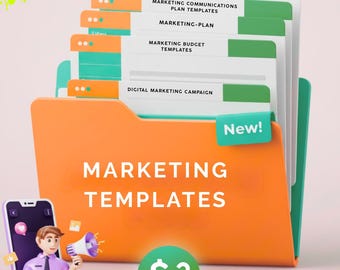 Marketing & E-Commerce Excel Templates: Social Media, Ads, Business Planning (Digital Download)
