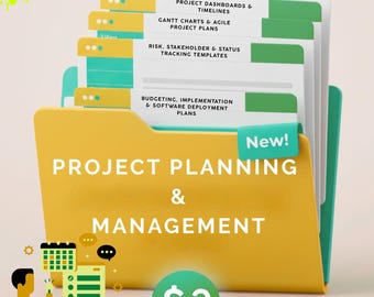Project Management Templates: Gantt Charts, Dashboards (Excel/Word) (Digital Download)