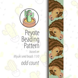 Beige Horse Peyote Pattern - Odd Count - Peyote Beading Pattern for Miyuki