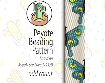 Moon Moth Buterfly Peyote Pattern - Odd Count - Peyote Beading Pattern for Miyuki