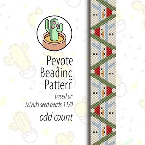 May include: A peyote beading pattern for a snowman design. The pattern is based on Miyuki seed beads size 11/0 and uses an odd count.