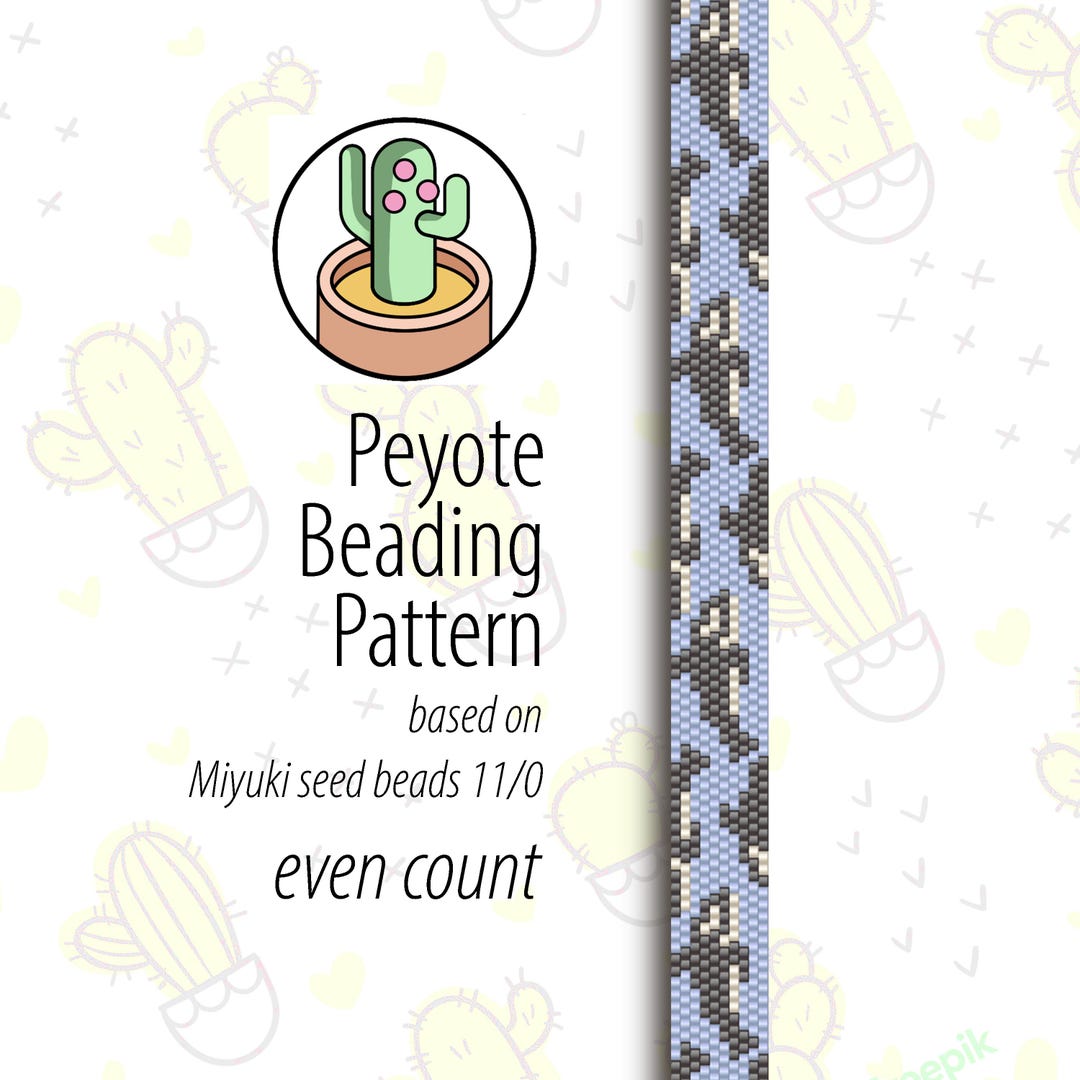 Narrow Orca Peyote Pattern - Even Count - Peyote Beading Pattern for ...