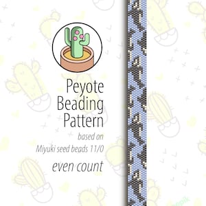 May include: A peyote beading pattern for a cactus design, based on Miyuki seed beads 11/0, even count.