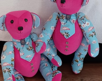 18 inch Memory bears made from loved ones clothing.