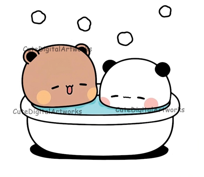 Cute Bubu and Dudu Bath Time Download Images