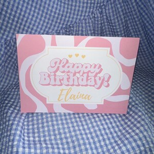 Biglietto di auguri di buon compleanno retrò personalizzabile, articolo fisico! Biglietto 5x7 e busta