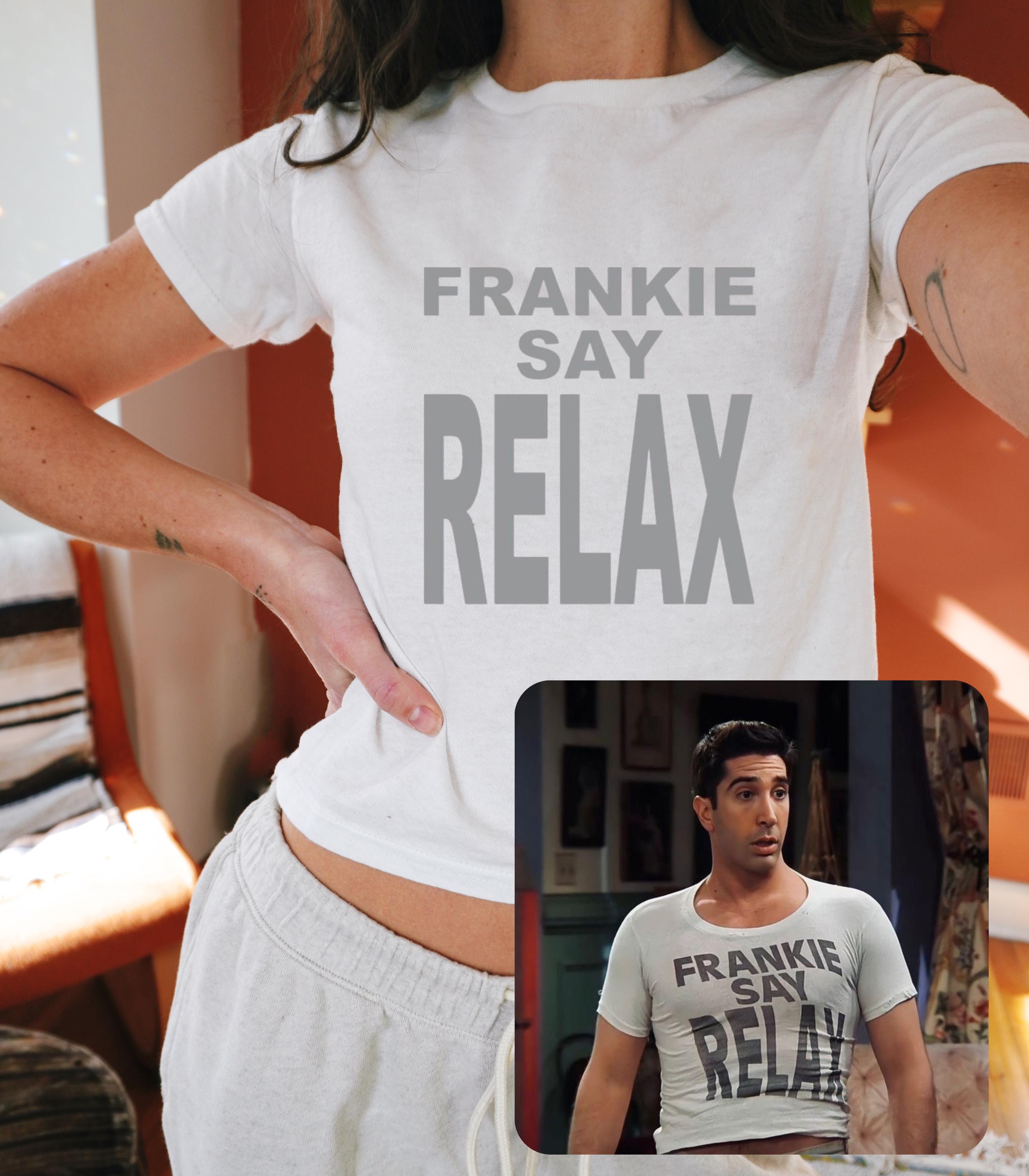 T-shirt Frankie Says Relax Rétro Années 80 - Logo Distressed, 100% Coton, Plusieurs Tailles