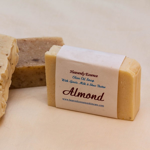 Almond Castile  Goat Milk Soap -All Natural Soap, Handmade Soap, Handcrafted Soap, Palm oil free,