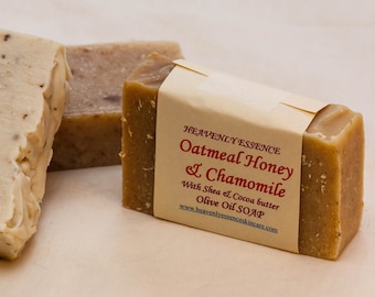 Oatmeal Honey and Chamomile Olive Oil soap for all skin types