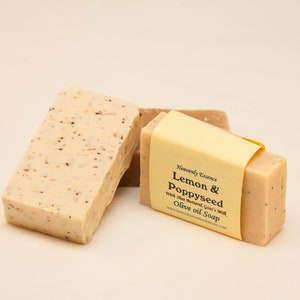Lemon Poppy Seed,  all natural Goat milk Olive Soap  Homemade Soap, Handmade Soap, Natural Soap, Palm oil Free