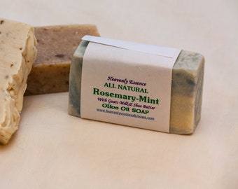 Rosemary-Peppermint Goat Milk Soap, Homemade Soap, Handmade Soap, Natural Soap, Minty Soap, Palm Free Soap, Cold Process Soap