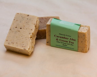 Cucumber Aloe & Green Tea Olive oil Soap Each Homemade Soap, Handmade Soap, Natural Soap, Palm Free Soap, Cold Process Soap