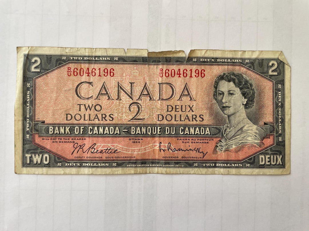 1954 Canadian Two Dollar Bill Etsy