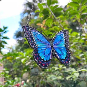 Glass Sun Catcher,Butterfly Cat Sun Catcher,Stained Glass Sun Catcher,Gift for Garden Lovers,Glass Ornament,Cat Home Decor,Housewarming Gift image 13