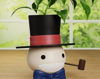 Turnip Head Plant Pot Succulent Flower Planter Set Vase Pen Holder Anime Decor Cute Geek - Sizes - Painted or Unpainted