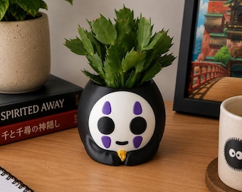 No Face Plant Pot | Spirited Away Inspired Planter | Studio Ghibli Decor | Anime Plant Pot | Succulent Planter | Ghibli Gift