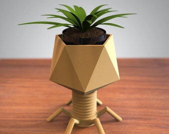 Bacteriophage Pen Holder, Science Inspired Desk Accessory, Quirky Planter, Gift for Plant Lovers, Office Supplies, Biology Decor, Custom