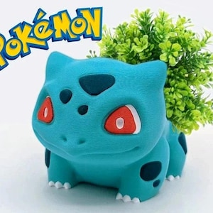 Bulbasaur Planter | 3D Printed Pokémon Plant Pot | Cute Desk Decor | Painted or DIY | Geek Gift | Succulent Flower Pot