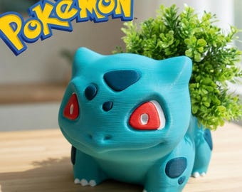 Vaso per piante Bulbasaur / Vaso per piante Pokémon stampato in 3D, decorazione da scrivania