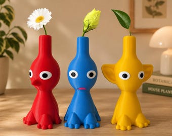 Pikmin Vase | Nintendo Inspired Planter | Cute Flower Holder | Gaming Room Decor | Gamer Gift | Geeky Home Decor | 3D Printed Vase