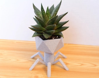 Bacteriophage Planter – Unique Science-Inspired Decor | Modern Succulent Pot | Perfect Gift for Science Lovers