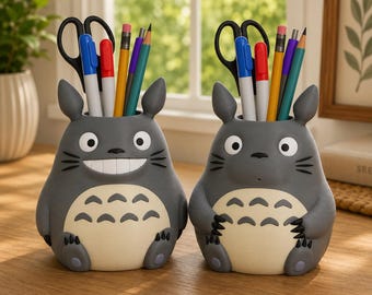 Totoro Planter - Cute Pen Holder, Anime Desk Container, Succulent Pot, Decoration Gift for Fans