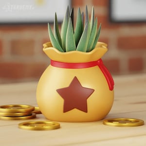 Doniczka i uchwyt na długopisy w kształcie dzwonka – doniczka inspirowana Animal Crossing | Organizer na kwiaty, sukulenty lub biurko | Druk 3D