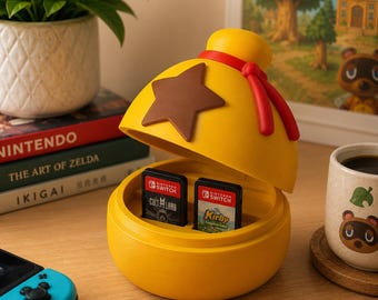 Animal Crossing Switch Game Holder | Bell Bag Nintendo Switch Cartridge Storage | Gaming Desk Accessory | Gamer Gift