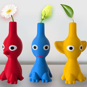Pikmin Vasen, Videospiel-Blumentöpfe, Nintendo Pflanzentöpfe, Gamer Geschenk, Niedliche Blumenvase, Geeky Haus- & Gartendekoration