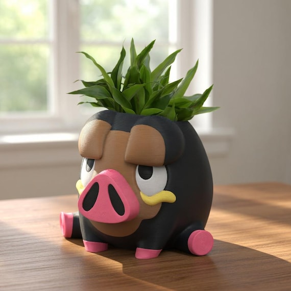 Lechonk Pokemon Plant Pot  3D Printed Succulent Planter or Pen Holder   Cute Gift Idea  Small, Medium, Large Sizes