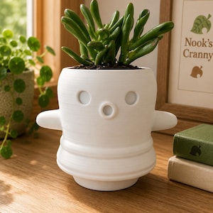 Jardinière gyroïde Squeakoid | Cache-pot inspiré d'Animal Crossing | Décoration de jeu imprimée en 3D | Joli support pour succulentes