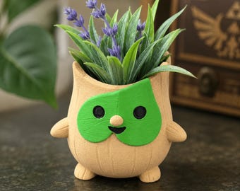 Korok Planter | Legend of Zelda Inspired Succulent Pot | 3D Printed Gamer Decor