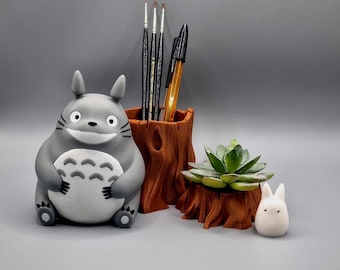Spirit of the Forest Plant Pot & Pen Holder Set | Succulent Planter | Cute Geek Desk Decor | Eco-Friendly Vase for Home or Office