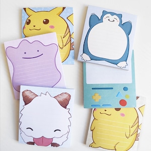 Memo Pads | Pokemon, Adventure Time and League of Legends Cute Notepads | Kawaii Stationery | Memopad | BMO, Ditto, Snorlax, Pikachu & more