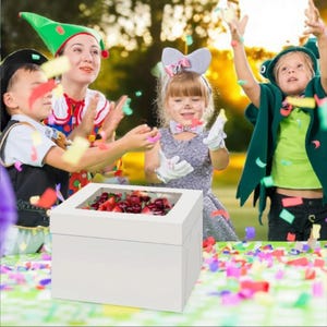 12x12x8 Inch Cake Boxes with Window – 4 Pack White Bakery Boxes for Cakes, Cupcakes, Pies, and Pastries, Sturdy Disposable Cake Containers