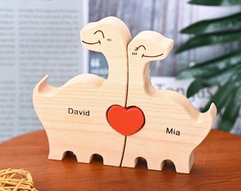 Personalized Dinosaur Family Blocks, Mother’s Day Gift for Mom, Custom Dino Name Puzzle, Kids Family Keepsake, Mommy Gift Decor