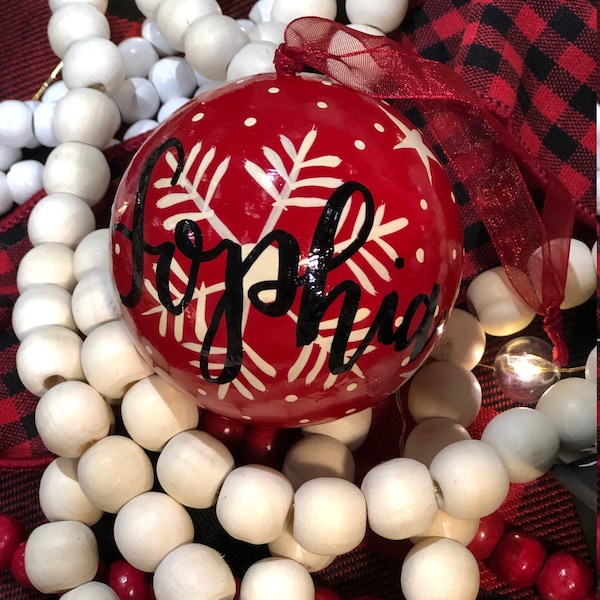 Shatterproof Papier Mache Personalized Ornament