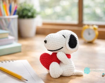 Crochet Dog Amigurumi Pattern | Puppy Holding Heart (PDF Pattern)
